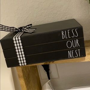 Rae Dunn Faux Bless our nest stacked books